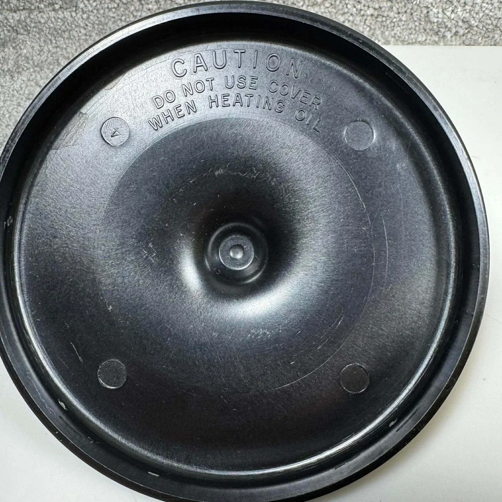 Sauce Pan Pot Yellow‎ Enamel with Black Lid MCM Vintage